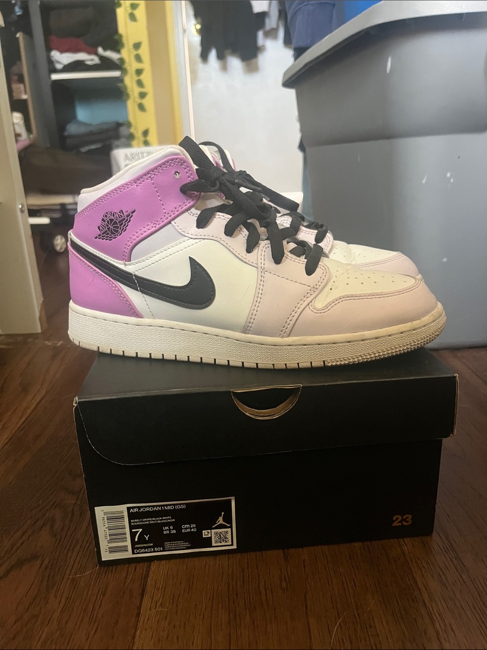 Nike Air Jordan 1 Mid Black White Purple